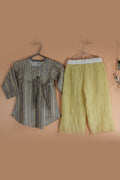 Girls Printed Kurti Top & Cotton Trouser Set – Soft Pastel Two-Piece Outfit