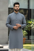 Gray base with Black premium Lining kurta with white shalwar
