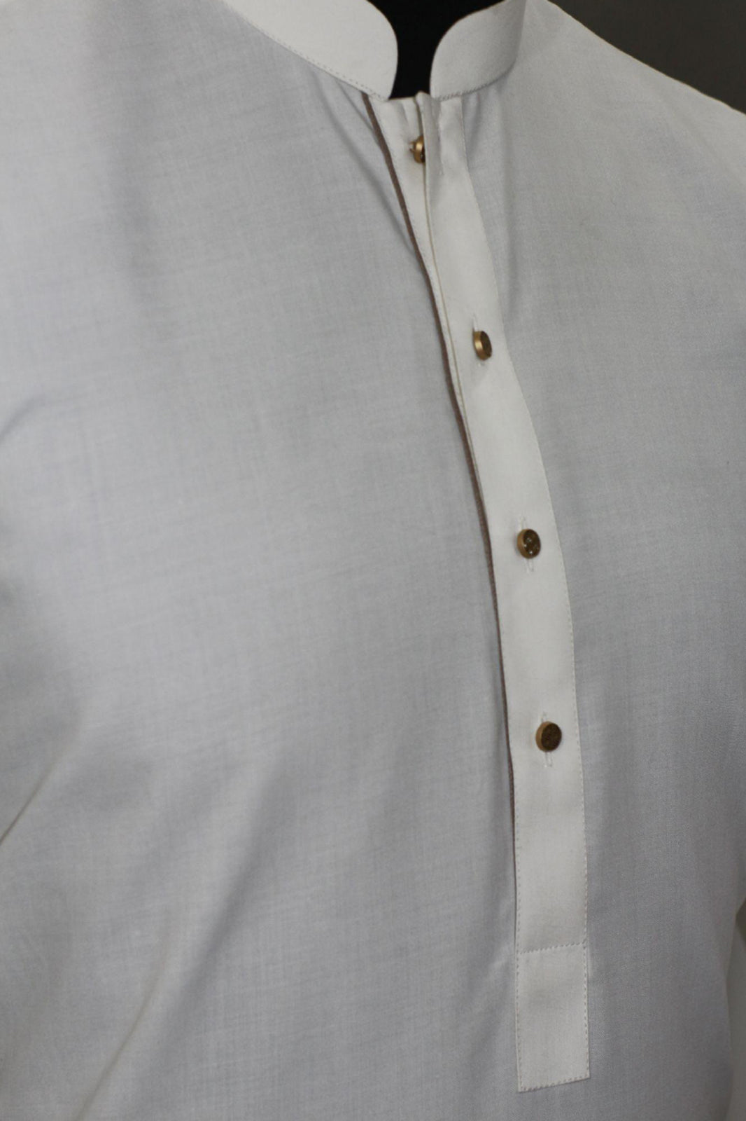 Crisp White Mandarin Collar Shirt - Men's Elegant Tunic