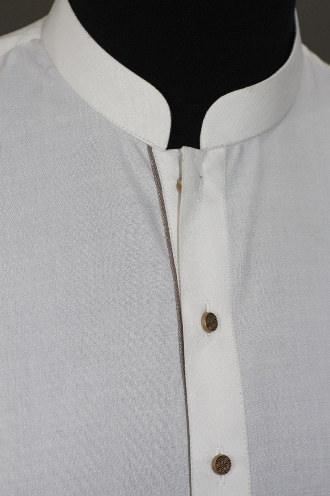 Crisp White Mandarin Collar Shirt - Men's Elegant Tunic