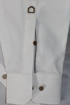 Crisp White Mandarin Collar Shirt - Men's Elegant Tunic