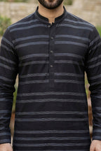 Eid Edition Premium Cotton Midnight Striped  Kurta shalwar.