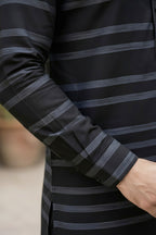 Eid Edition Premium Cotton Midnight Striped  Kurta shalwar.