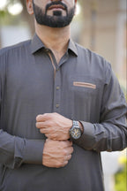 Men’s Premium Double Shaded ( Brown with Olive Texture Shade )Kurta Suit .