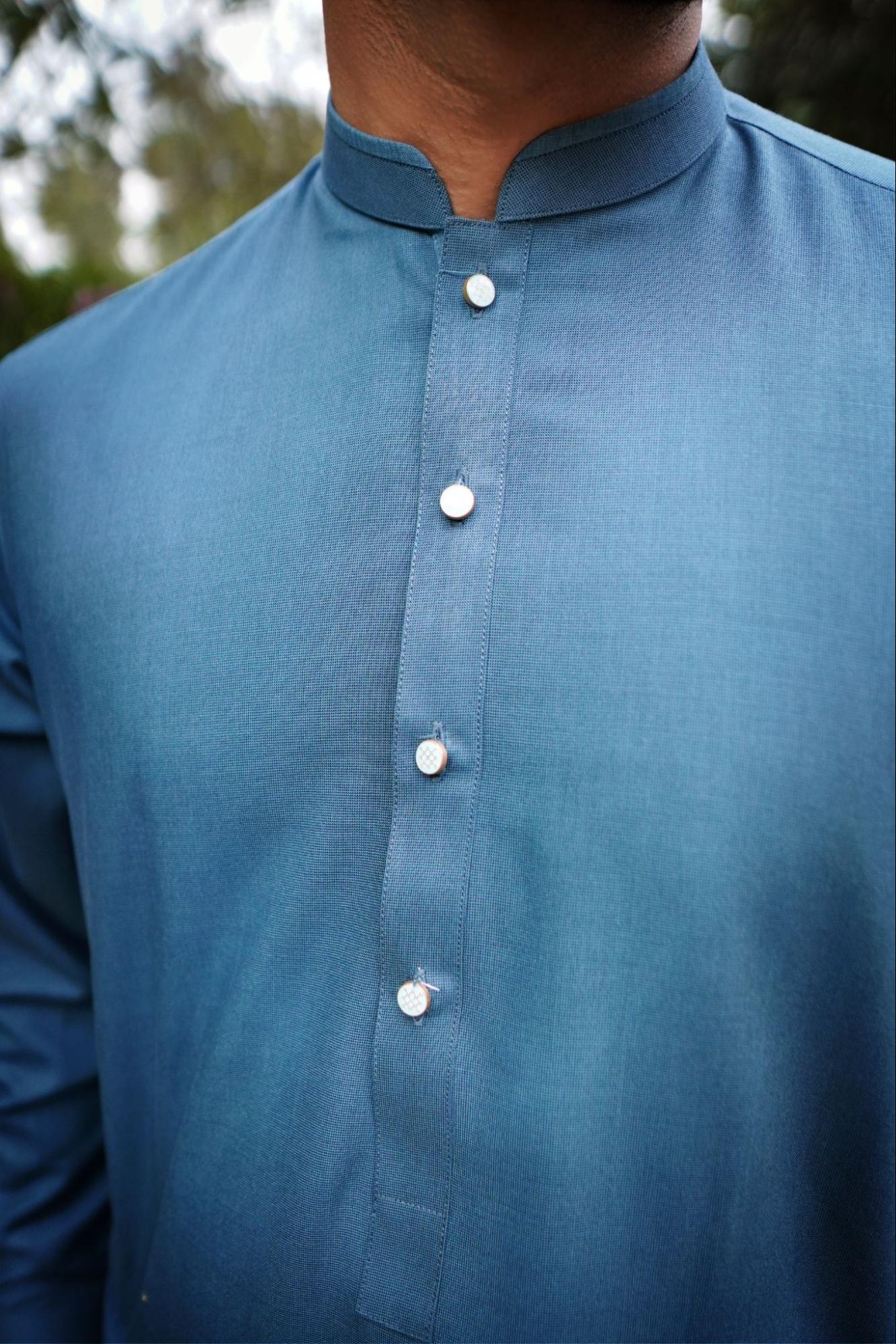 Men’s Premium Zinc Shade blend Kurta Suit –  With Contrast Inner Placket  With Gift Box.