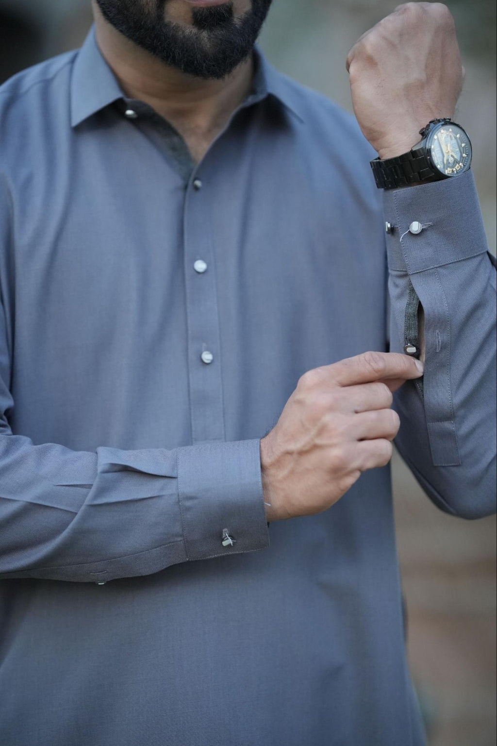 Classic Grey Textured Men’s Dress Shalwar kameez– Perfect Fashion Style