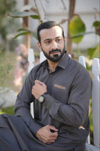 Men’s Premium Double Shaded ( Brown with Olive Texture Shade )Kurta Suit .
